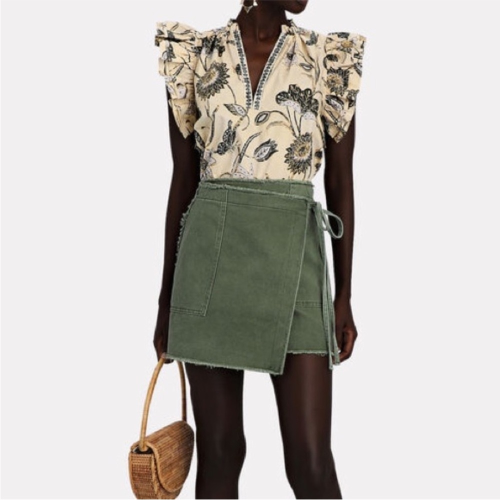 Le Superbe It's A Wrap raw trim surplus cargo‎ utility mini skirt